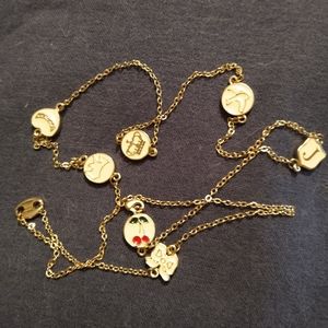 3 for💲25🌟PART of enamel JUICY COUTURE gold-tone station necklace peach-pink